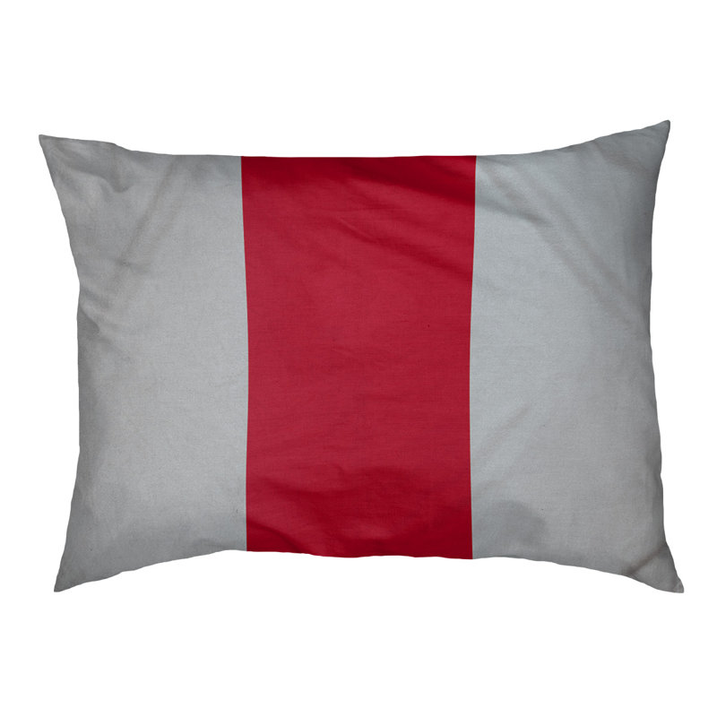 Coussin Los Angeles Anaheim, Grand (l 40 po x P 30 po x H 14 po), Argent / rouge / argent