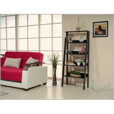 Bibliothèque à 5 niveaux avec échelle moderne, bibliothèque à cadre en bois pour les petits espaces dans vos salons, bibliothèque de mobilier de bureau