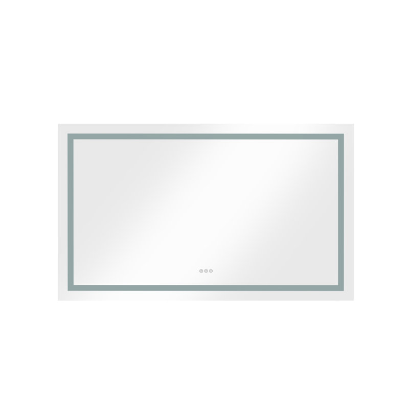 60 X 36 Inch LED Bathroom Mirror With Front And Backlight, Wall Mounted Vanity Mirror, Anti-Fog, Memory, 3 Colors, Stepless Dimmable