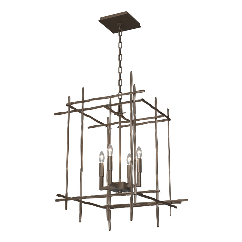 Tura 4 - Light Rectangle Chandelier, Bronze, Medium