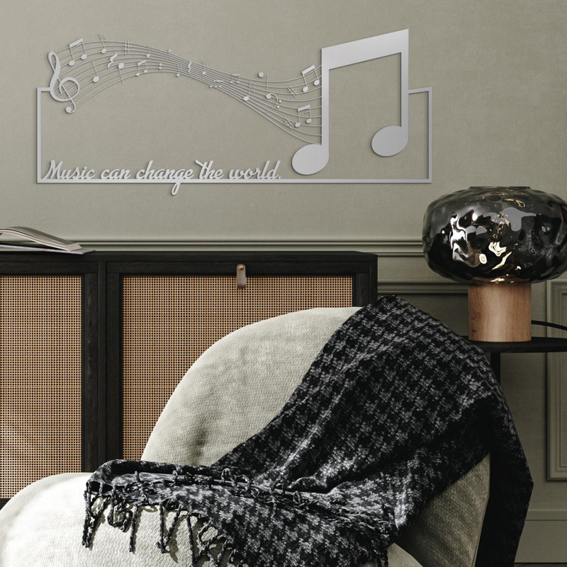 Music Can Change The World Metal Wall Art, Inspirational Quote Sign, Music Notes Decor, Musician Gift, Home Studio Art, Music Room Decor