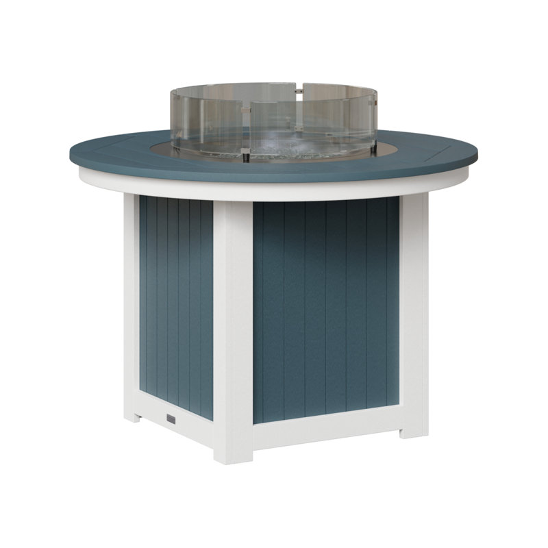 Foyer de table avec barre ronde 44 po Berlin Gardens Donoma, Plateau en ardoise avec base blanche
