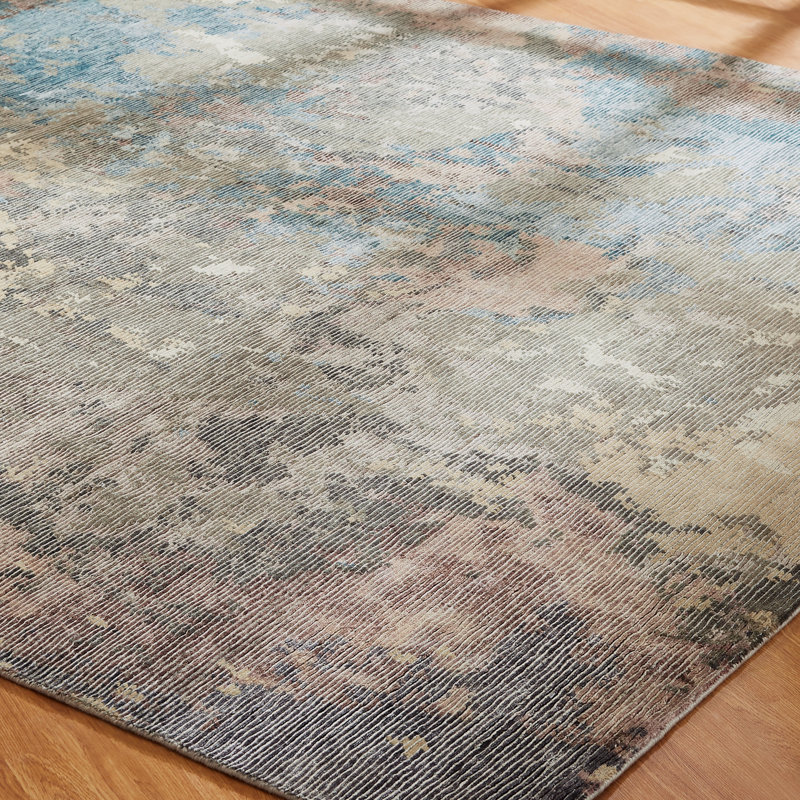 Hand Knotted Area Rug, Rectangle 4' x 6'