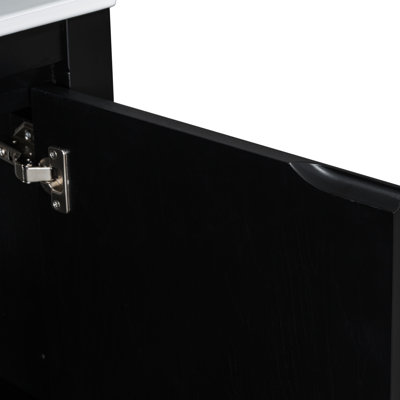 72" Bathroom Cabinet With Double Vanities & Soft-Close Doors - Stained, Spacious Shelving For Essentials Vanity Sinks Retro Finish, Hinges, Interior Storage