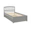 Structure de lit plateforme simple en bois avec lit gigogne, gris