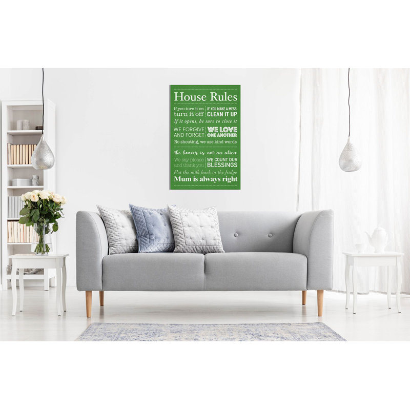 House Rules - Wrapped Canvas Print, 61cm H x 41cm W