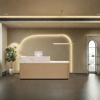 Rectangular Modern Front Desk, Standing Reception Desk Podium
