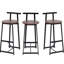 Ensemble de 3 tabourets de bar, hauteur comptoir. Noir et brun noyer Sièges ergonomiques confortables. Fabrication en métal, capacité de 220 lb. Polyvalent pour de multiples réglages. Design moderne. 3 tabourets faciles à assembler, brun