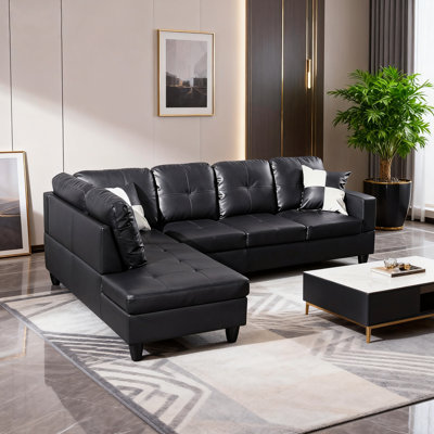 3-Piece L-Shaped Sectional Sofa And Chaise With Ottoman