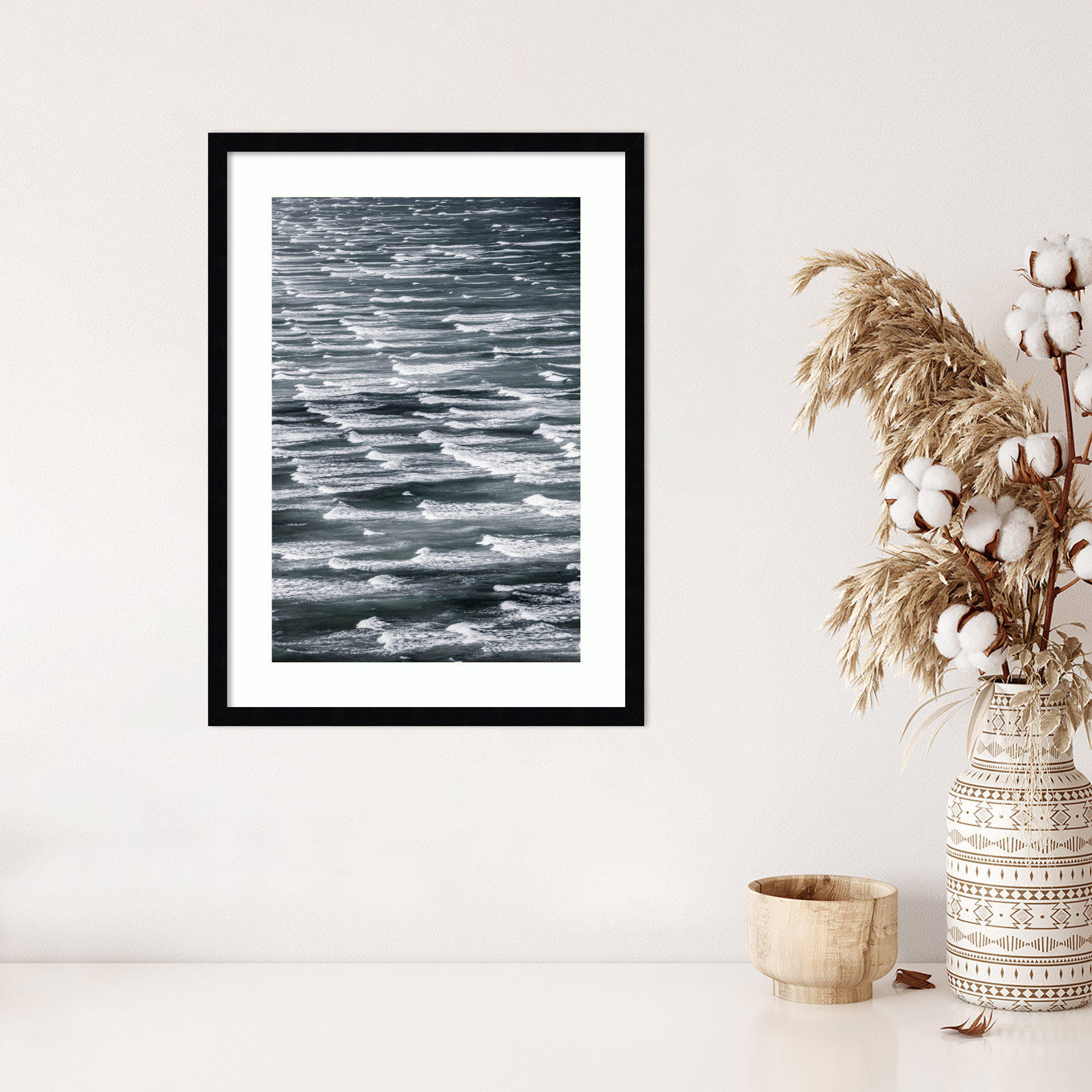 Daisey "Infinite Waves 02" Print, Black Framed, 25" H x 19" W