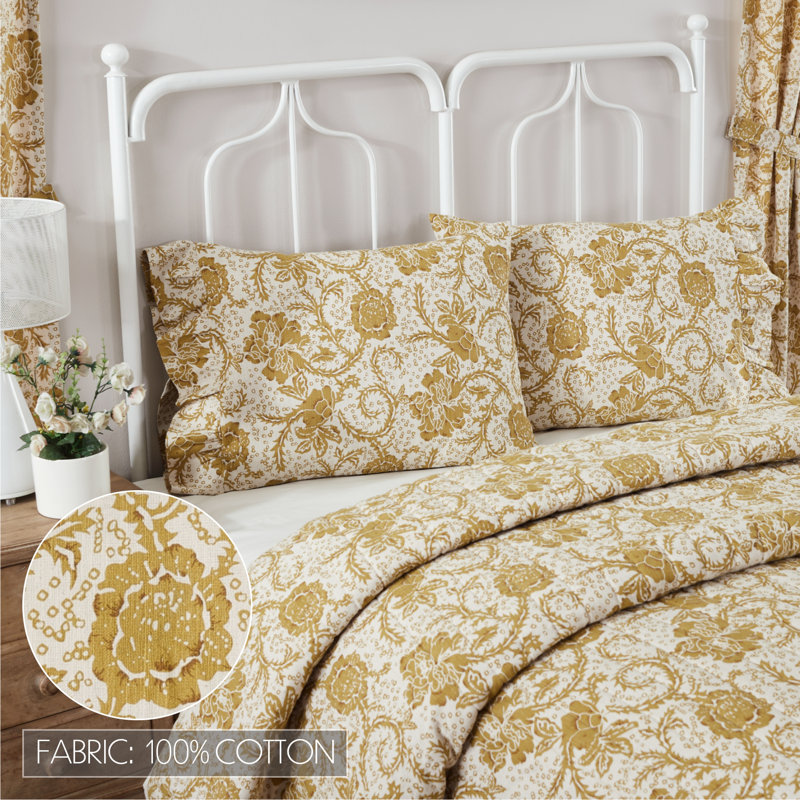 52 Thread Count Floral 100% Cotton Floral PillowCase, Standard