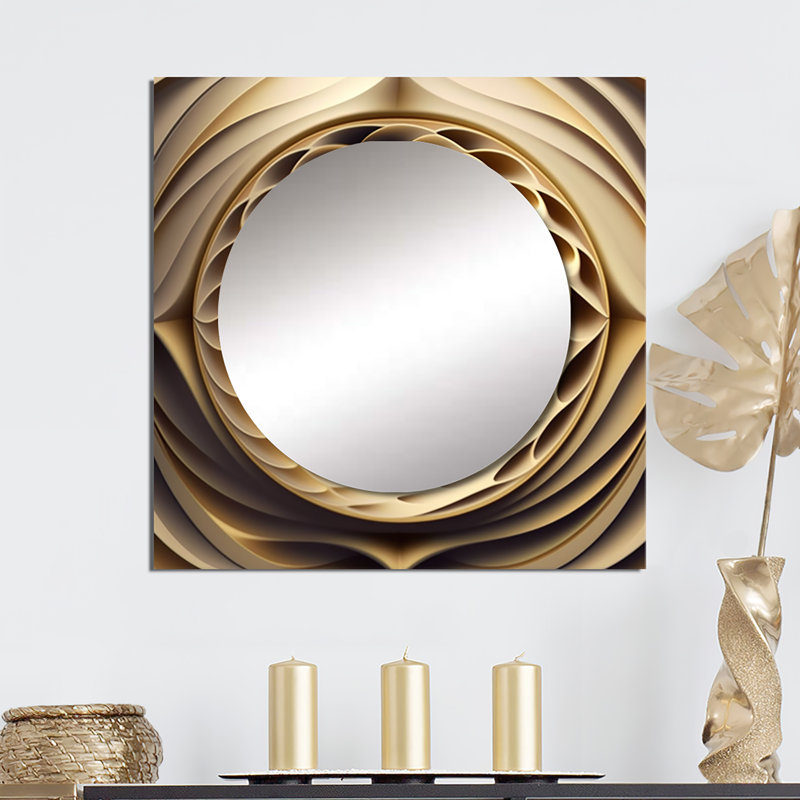 Art mural miroir de salon Nadilynn, 23 po x 23 po