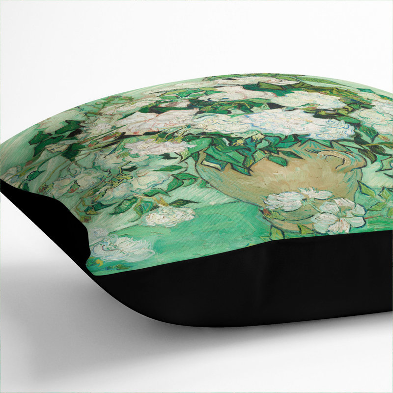 Roses Vol.1 Floral Scatter Cushion, 40cm H x 40cm W x 15cm D, Black