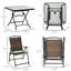 5 chaises de patio pliables, brun foncé, pliable, compatible avec parasol, verre trempé pour l'extérieur, pliable, trou