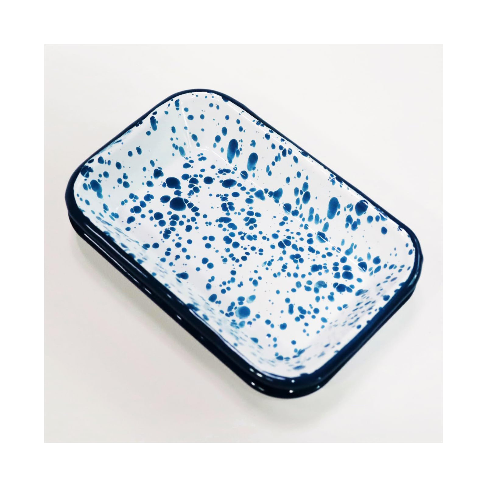 PILLOWPIA Enamel Soap Dish – Decorative and Functional Hydrangea Bathroom Accessory | Vintage-Inspired, Durable Rust-Resistant Metal Tray for Sink, Shower, or Vanity