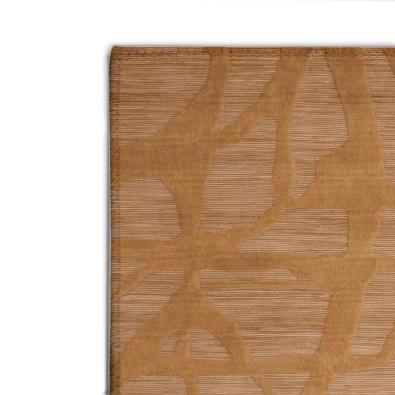 Tapis brun abstrait intérieur et extérieur, Rectangulaire 8 pi x 10 pi