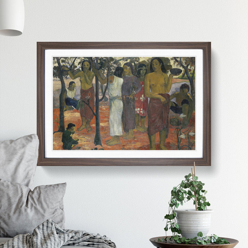 Nave Nave Mahana by Paul Gauguin - Picture Frame Painting, Walnut Framed, 48cm H x 65cm W x 2cm D