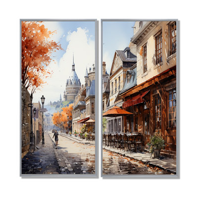 Québec, beauté française II - paysages urbains, art mural 2 panneaux Québec
