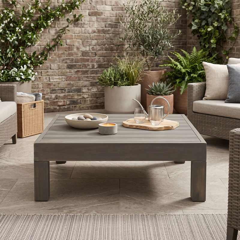 Table basse d'extérieur en bois, Gris