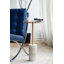 Table d'appoint en laiton agate dorée D12x24 "avec base cylindrique en marbre-637108772