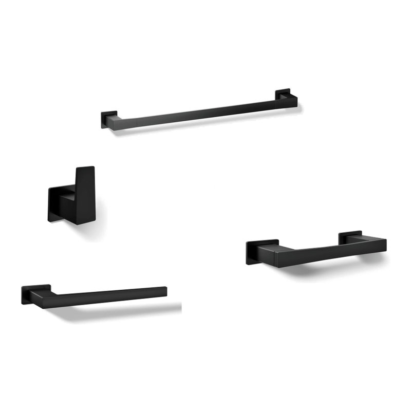 Ensemble de salle de bain Honesty, Noir mat