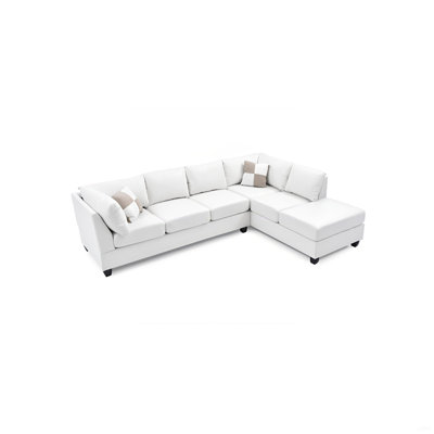 Canapé modulaire Malone (sans repose-pieds), blanc