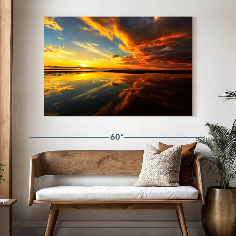 Gillard, lever du soleil, ciel, mer, reflet, H 34 po x l 51 po