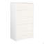 Commode 5 tiroirs avec grands tiroirs en tissu, blanc