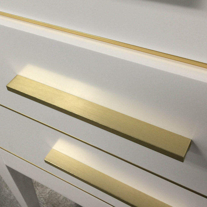 Ayer 60" White and Brass Double Bathroom Vanity Set