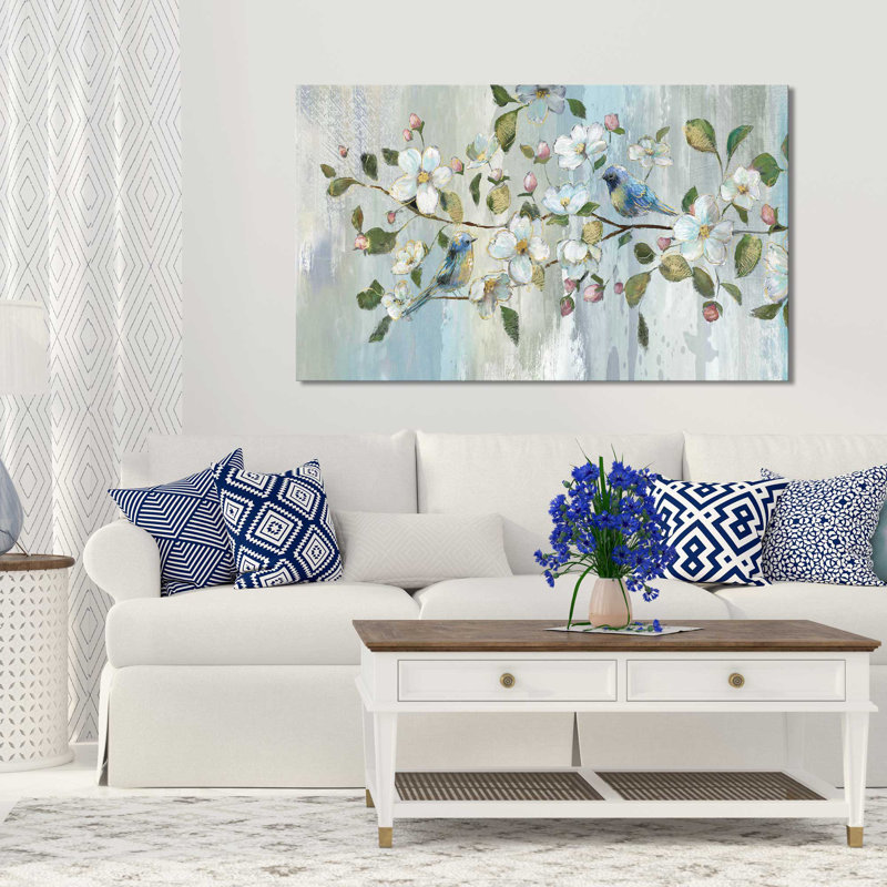 «Painterly Spring», reproduction de peinture acrylique, H 36 po x l 60 po x P 1,5 po, Toile tendue