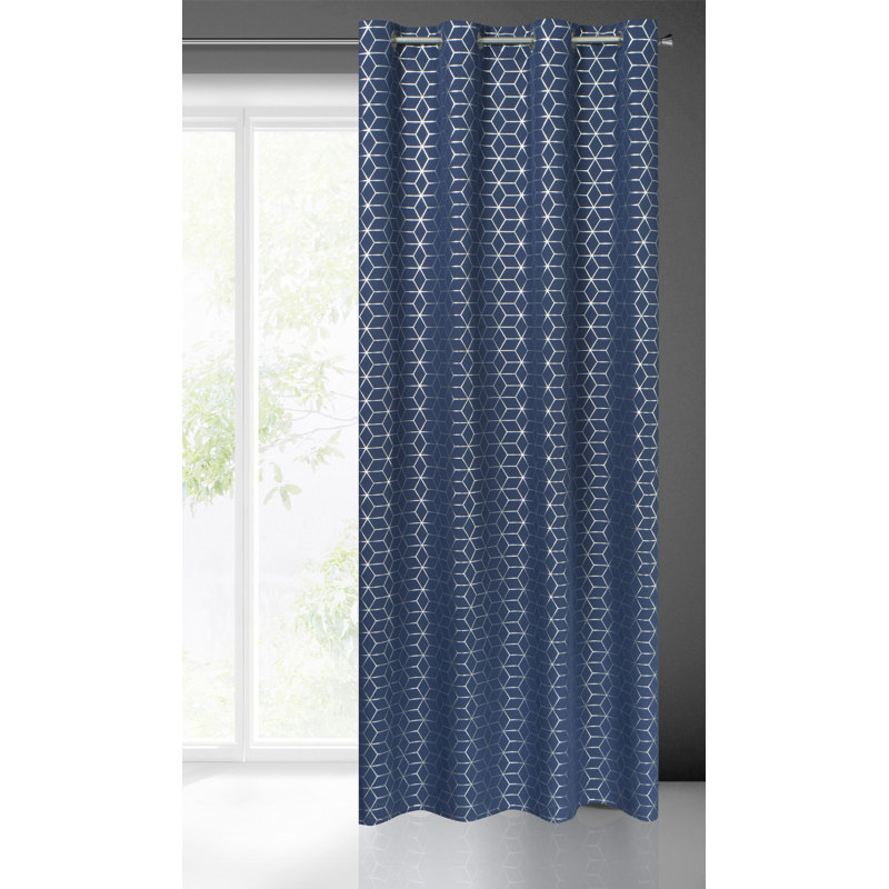 Holtby Eyelet Semi Sheer Curtain, Marine