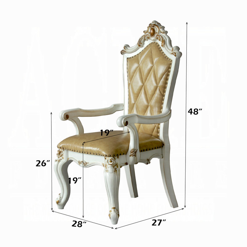 Fauteuil picard 2 pièces, similicuir caramel et perle antique