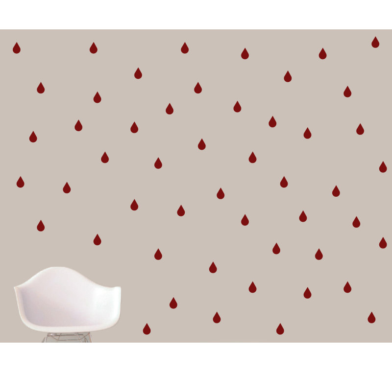Abstract Non-Wall Damaging Wall Decal, Cranberry