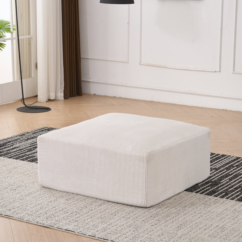 Repose-pieds Stonecroft, Velours côtelé beige