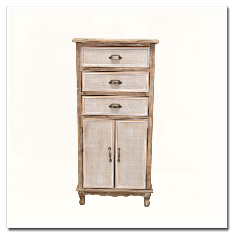 Armoire de rangement en bois rustique, Blanc ancien