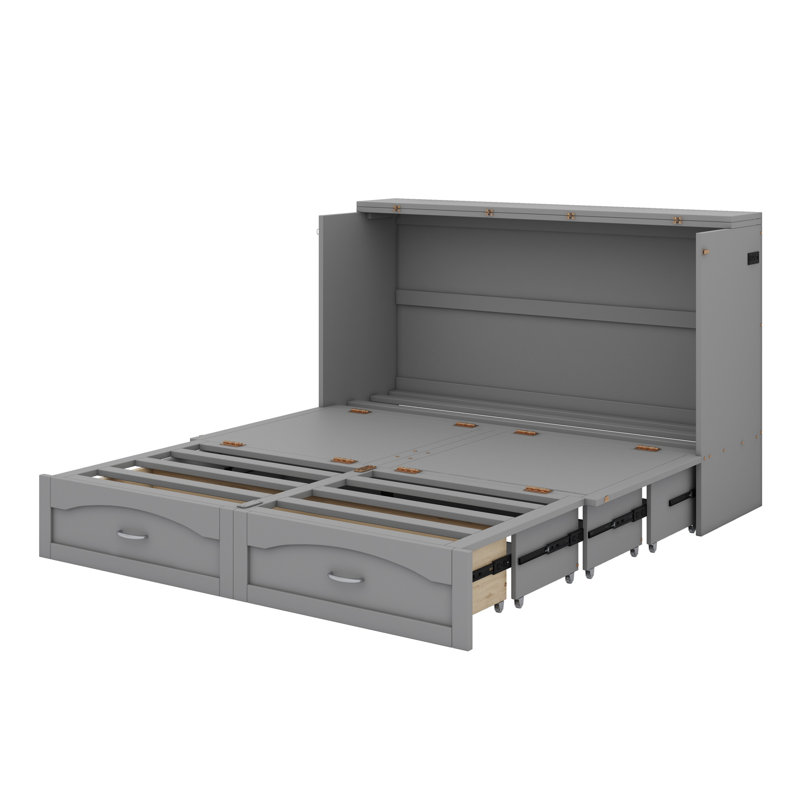 Dyemond Murphy Storage Bed, Queen, Gray