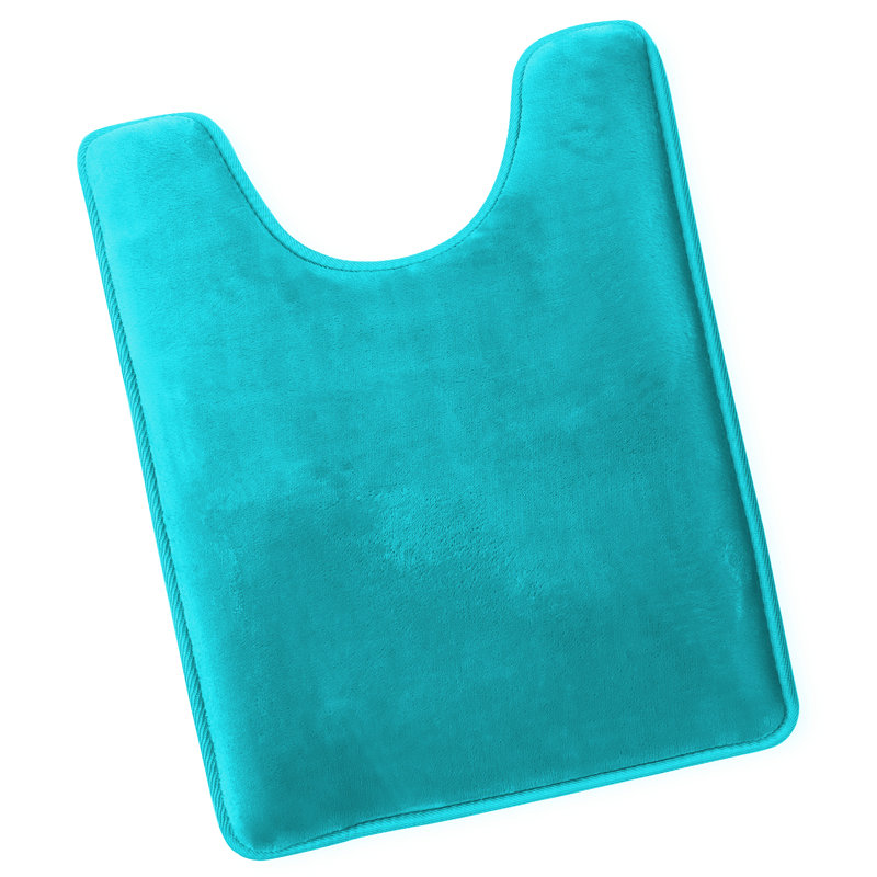 Ultra-soft, absorbent viscoelastic foam mat with non-slip backing, Bleu sarcelle