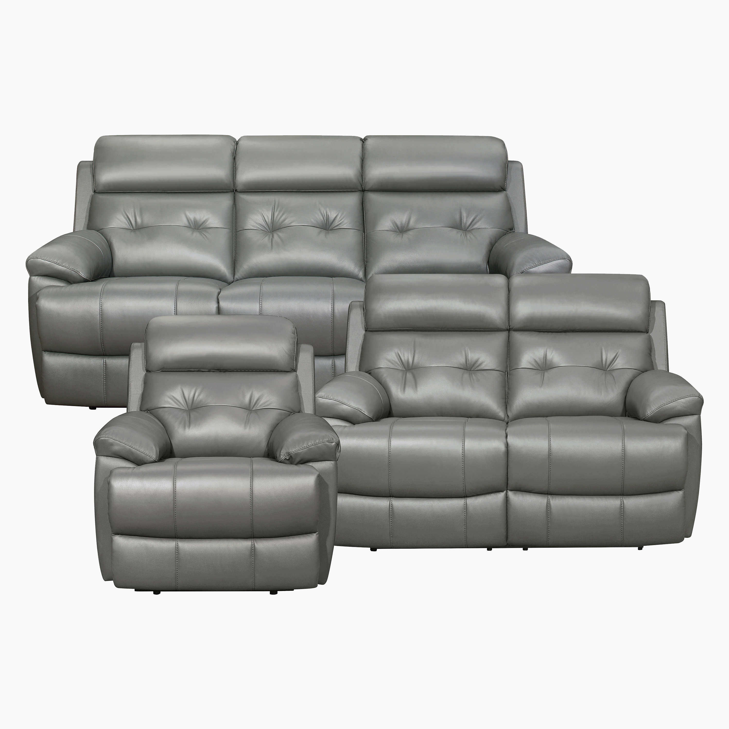 Latitude Run® Ashden 3Piece Leather Match Manual Reclining Living Room