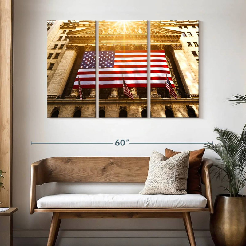 Borges Wall Street US Flag, 32" H x 50" W