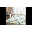 Tapis blanc cassé / bleu sarcelle à poils longs Thorbiorn-33350013