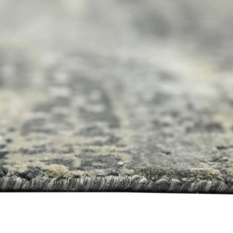 Mystique Wool Abstract Area Rug in Gray, Rectangle 8' x 10'