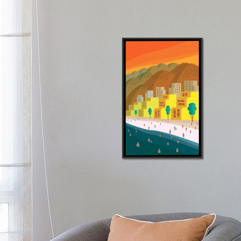 « porto penasco », impression sur toile, H 60 po x l 40po x P 1,5 po, Toile avec cadre noir, Pas de tapis