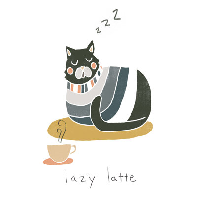 Coffee Cats II - Wrapped Canvas Painting