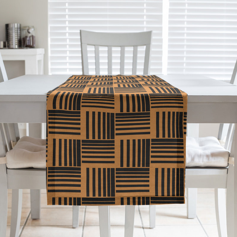 Fractured Stripes Table Runner, 16" x 72", Light Deep Orange