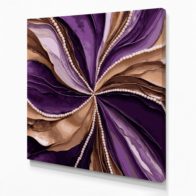 Aquarelle abstraite 98, art sur toile mauve, H 12 po x l 12 po