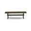 L'ensemble de table de salle à manger 6 pièces contient une table rectangulaire en bois avec des pieds en X et 4 chaises rembourrées en tissu de lin bleu avec un banc, finition noire brossée-316733375-316733374