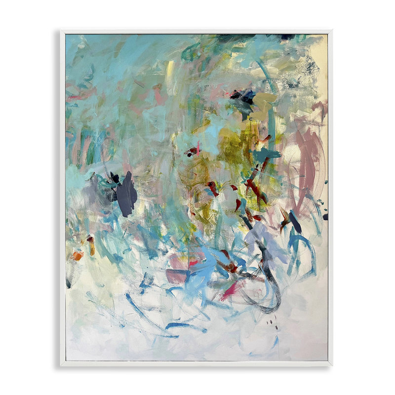 «Chaotic Ombre Scribble», art de la giclée encadrée par Mila Apperlo, Giclée encadrée blanc bord de mer, H 14 po x l 11 po