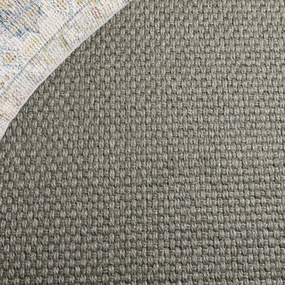 Natural Fiber Sisal With Latex Solid Color Rug