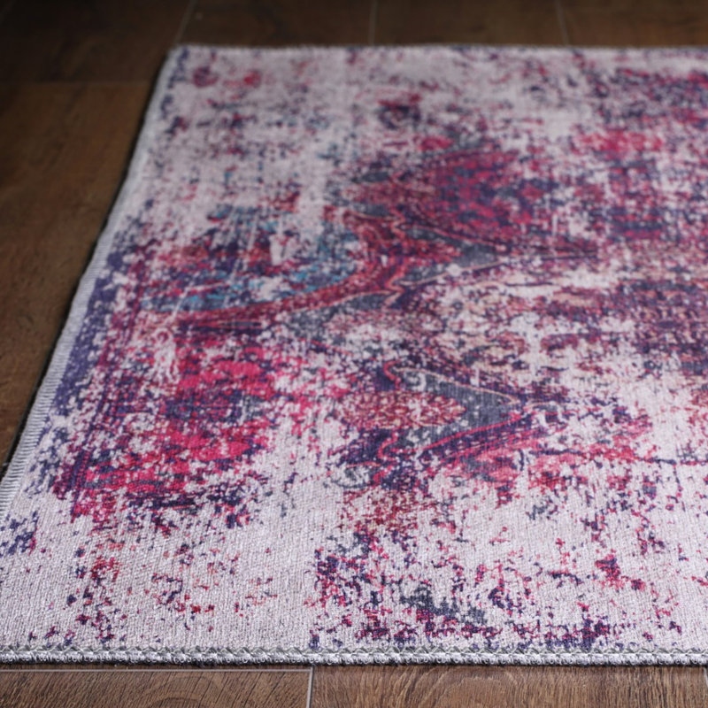 Luxurious Machine Washable Area Rug, 4.9 x 7.5 Feet, 100% Polyester, 1850 g/m², Pile Height: 0.2 inches | Eco-Friendly Recycled Poly Cotton Backing | Perfect for Living Room & Bedroom, Soft and Durable Design