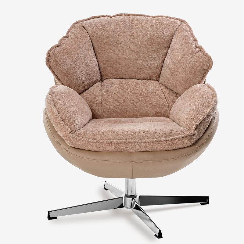 Fauteuil d'appoint pivotant en chenille